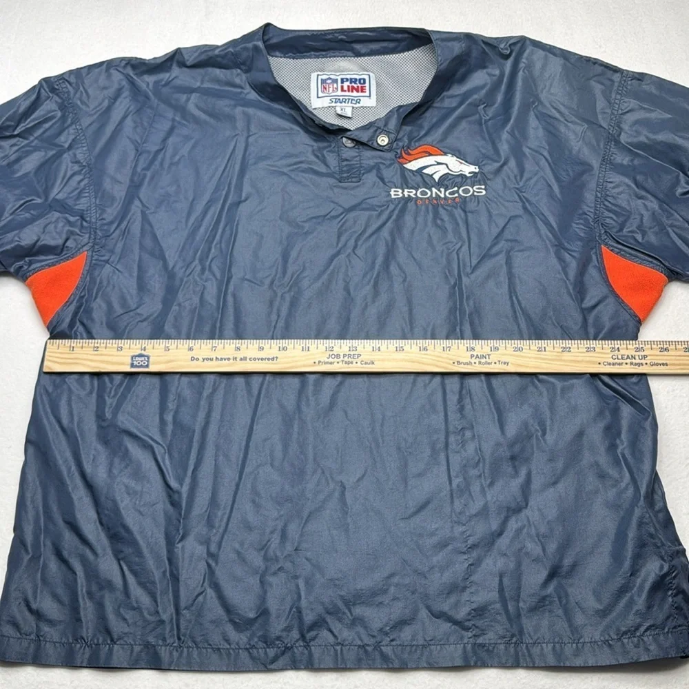 Vintage Denver Broncos Starter Jacket men’s size XL blue orange short sleeve